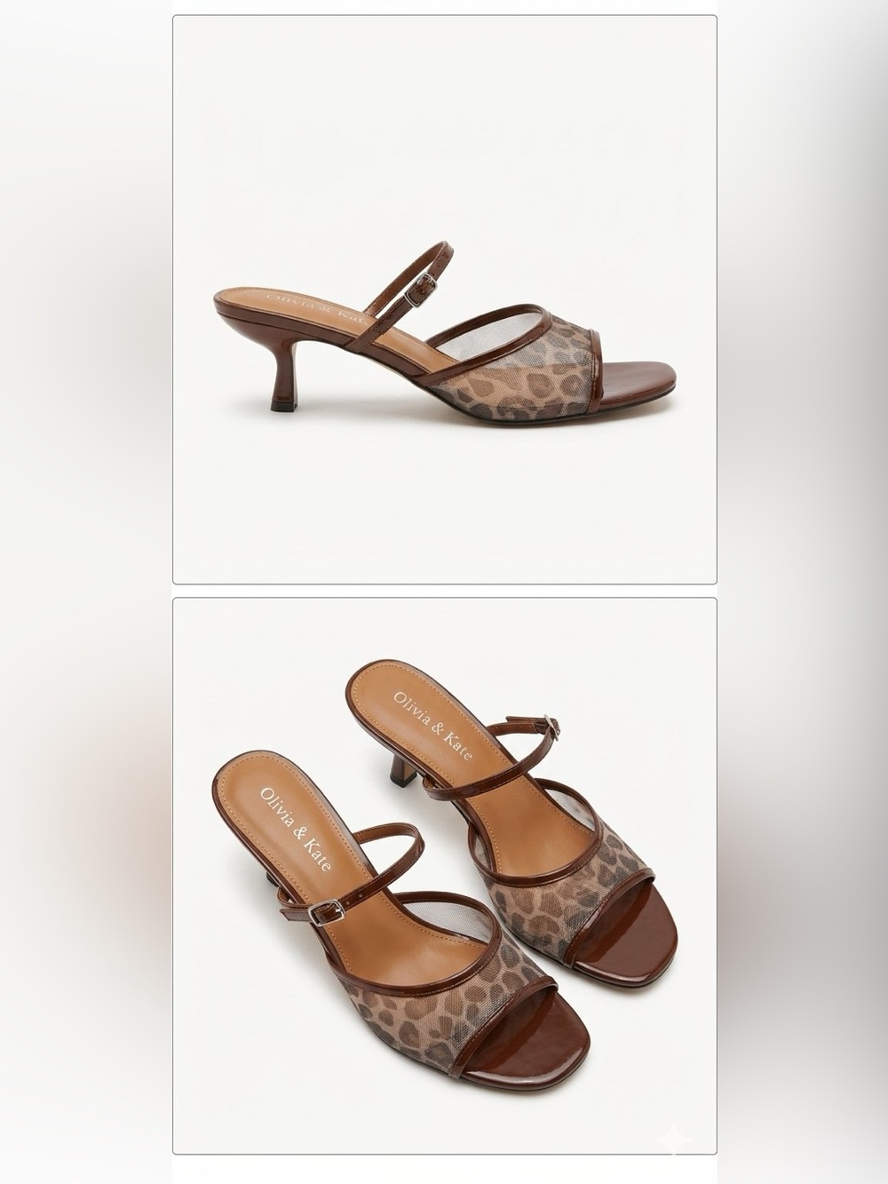 Cole Haan Animal Print Strappy Heels in Brown Like New